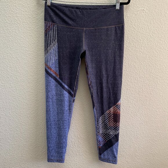 Prana Pillar Printed Leggings Large 25 Inch Inseam Mid-Rise Gorpcore Hiking - Picture 1 of 3